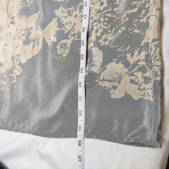 Petticoat Alley Silk Gray Abstract Floral Off Shoulder A-line Mini Dress Small - Picture 13 of 13